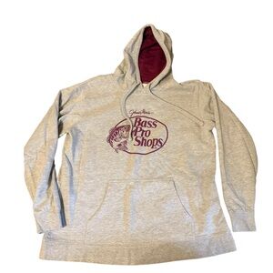 Bass Pro Shops Gray and Maroon Hoodie
